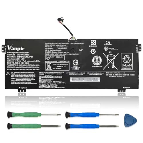 VANPIR L16L4PB1 L16C4PB1 L16M4PB1 Laptop Battery Compatible with Lenovo Yoga 720-13IKB 730-13IKB 730-13IWL Series 5B10M52738 5B10M52739 5B10M52740 7.72V 48Wh 6217mAh