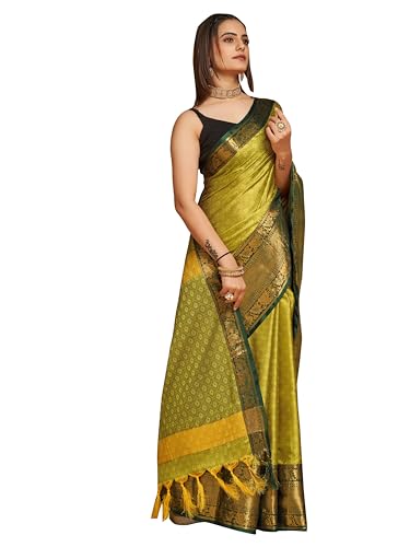 Image of Avantika Fashion Women's Woven Cotton Silk Art Silk Banarasi Saree With Blouse Piece