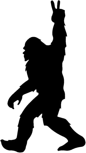 Miniatura 1 de Bigfoot - Adhesivo de vinilo con diseño de símbolo de la paz (cara a la izquierda), diseño de símbolo de la paz de Sasquatch de 2.5 x 4.5 pulgadas