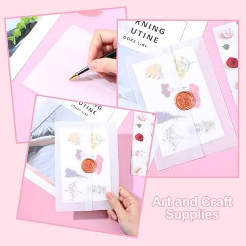 Prasacco 120 peças de jaquetas de velino para convites de 12 x 17 cm, papel de velino, folhas de vel