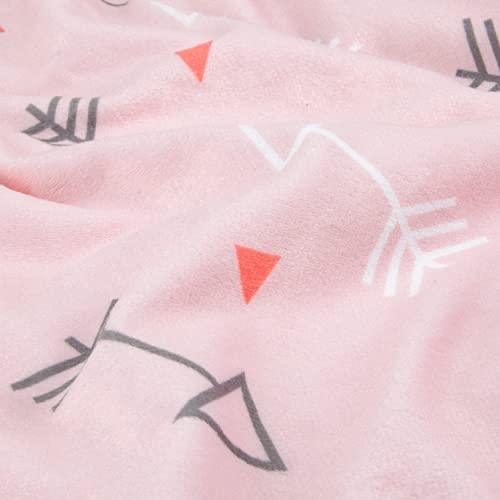 Boritar Baby Blanket For Girls Super Soft Minky With Double Layer Dotted Backing, Cute Pink Arrow Decor Baby Bedroom Nursery Bed Blankets For Stroller Crib Shower Gift 30 X 40 Inch(75X100Cm) #TOP3