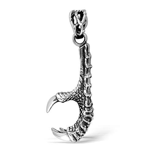 Pendentif tête de mort en argent sterling 925 ciselé main