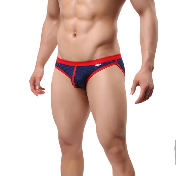TAPUU Mens Mesh Ice Silk Low Rise Bikini Briefs Underwear3