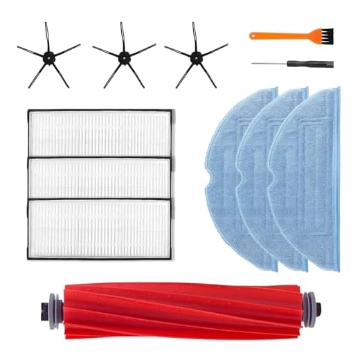 HsvrySa Peças de reposição S7 compatíveis com Xiaomi Roborock S7 S7+ S7 MaxV, S7 MaxV Plus T7S T7 plus T7S plus Robot Vacuum, 1 escova de rolo, 3 filtros, 3 escovas laterais, 3 panos de esfregão