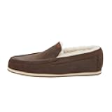 Hacienda LX- Men’s Classic Full Grain Leather Loafer Slipper with Shearling Lining- Indoor/Outdoor, Memory Foam Footbeds, and Rubber Outsoles