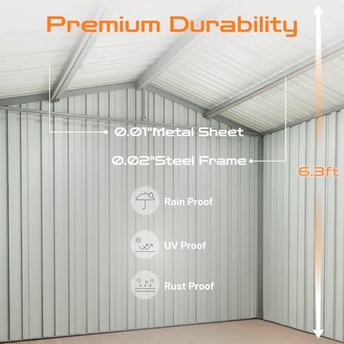 6 x 4 FT Outdoor Storage Shed, Metal Garden Tool Shed with Slooping Roof, Lockable Doors and Aluminum Frames, Easy to Assemble for Garden, Patio, Lawn, Green
