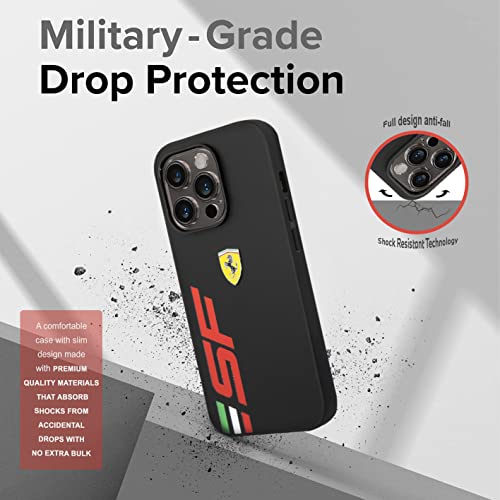 Image of CG MOBILE Ferrari iPhone 14 Pro Max Case [Official Licensed] PU Leather Case with SF Logo Protective Case /Cover Designed for iPhone 14 Pro Max (6.7-Inch) 2022 - Black