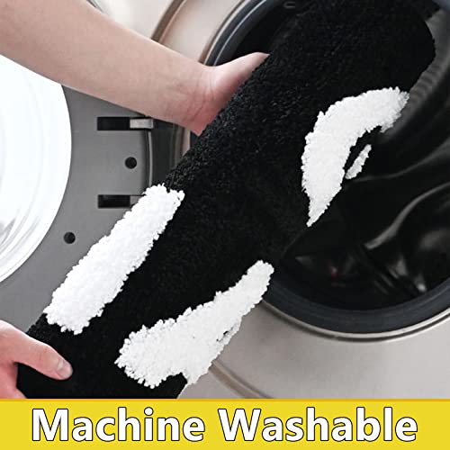 Firecos Get Naked Bath Mat Bathroom Rugs Non-Slip Doormat Microfiber Absorbent Bath Shower Mat Bath Rug for Bedroom Bathroom Decoration (Black and White - Image 4