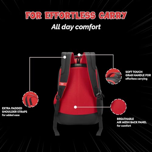 Image of Skybags Kyro 01 Samurai 28 Liters Premium Polyester Fabric School Backpack for Kids with Multiple Compartments and Adjustable Strap - Boys & Girls