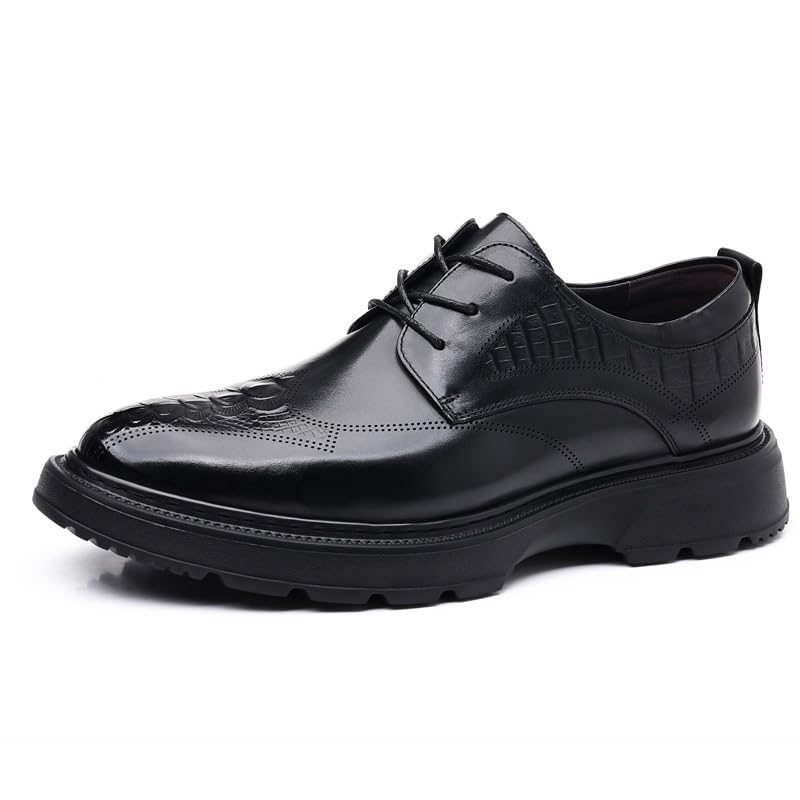 Men's Dress Shoes Classic Patent Leather Business Formal Oxfords Shoes Casual Wedding Office Pointed Toe Derby Shoe for Men