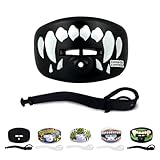 DAMAGE CONTROL Pacifier Mouthpiece – Football Mouthguard with Helmet Strap, Protects Teeth, Jaw & Mouth – Mouth Piece for Sports, No Boiling, Allows Airflow – Gear for Adults & Youth (Fangs)