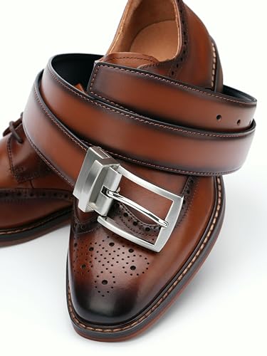 Image of MILORDE Reversible Belt for Men - Adjustable Size - Premium Leather - Double Style in One Belt