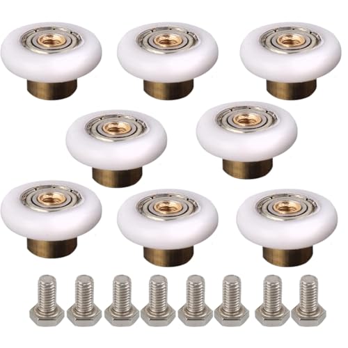 Rodillos para puerta de ducha con rodamiento suave de 25 mm para paneles de vidrio