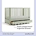 Storkcraft Casablanca Convertible Crib with Drawer and Toddler Guardrail (Sage) – GREENGUARD Gold Certified, Toddler Bed Conversion Kit Included, Fits Standard Crib Mattress, Crib with Storage