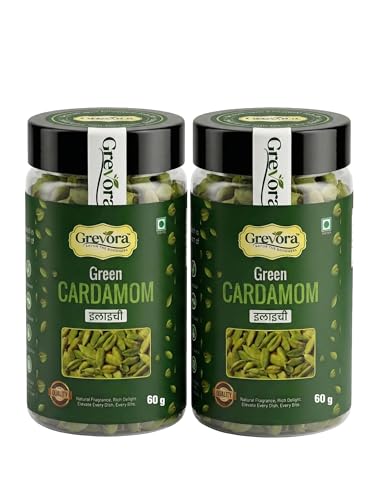 Image of Grevora Premium Kerala Idukki Green Cardamom (Elaichi) 120g | Large 8+ mm Bold Pods | Handpicked, Naturally Aromatic & Premium Quality Spice | Fresh Whole Elaichi for Tea, Sweets, Desserts & Indian Cooking