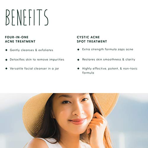 TreeActiv 2-Step Cystic Acne Exfoliating Treatment Kit | Sulfur System for Pimples & Zits | Face Wash, Mask, & Scrub for Men & Women | Bentonite Clay & Tea Tree Oil Spot Solution | 60-Day Supply - Thumbnail 2