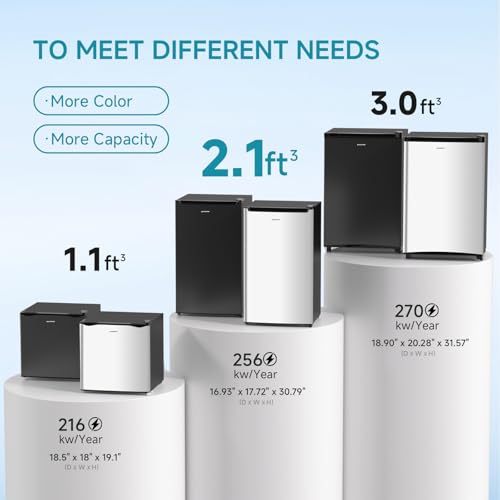 BANGSON 2.1 Cu.ft Upright Freezer, Compact Mini Freezer with Reversible Black Door, Adjustable Thermostat, Removable Shelves, Energy-Saving Small Freezer for Garage/Dorm/Office/Apartment, Black on Fridge.com