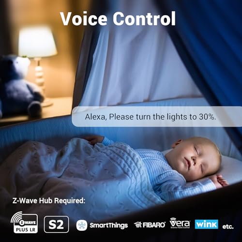 Z-Wave 800 Series Smart Plug Dimmer with Built-in Repeater - Compatible with Hubitat, SmartThings, Vera, Wink, Fibaro, Homeseer, 2GIG