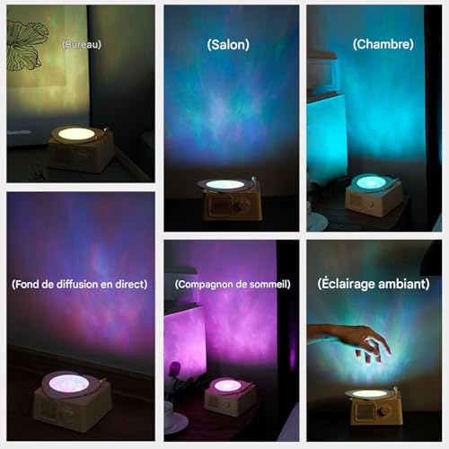 Enceinte sans fil avec projection lumineuse multicolore et son surround