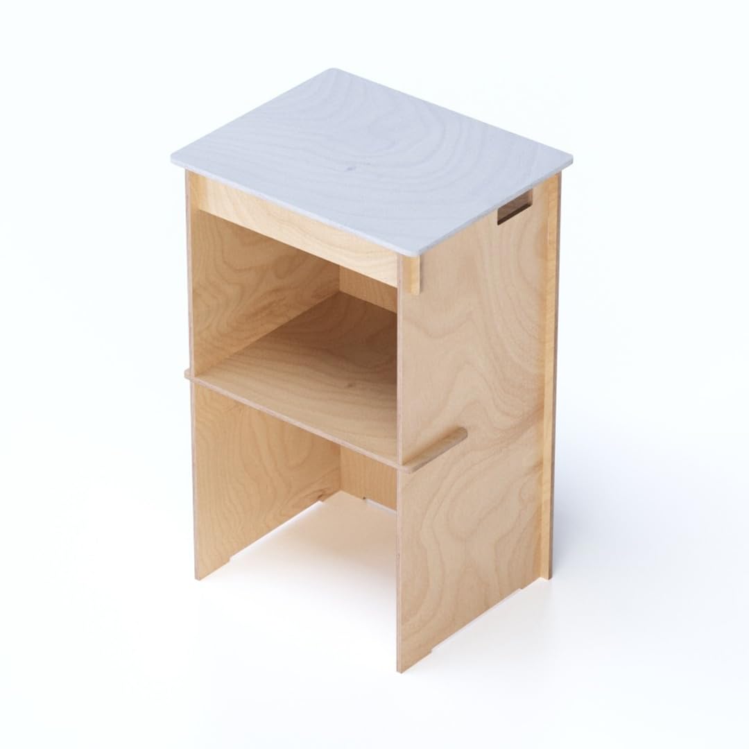 Bancone Fieristico Professionale | 60 x 49 x h. 95 cm | Rapido montaggio a incastro | Desk in Legno con ripiano | Stand Espositivo | Reception Portatile per Fiere, Eventi e Showroom (L. 60 cm)