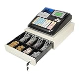 Cash Registers, 48 Keys Cash Management System, 36 Dept 50 Clerks, Compact Size for Small Businesses, Quick Load Thermal Printer, w/Cash and Coin Drawer, for Retail, Restaurant, Supermarket