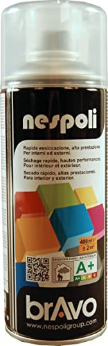 Nespoli Pintura en Spray, Color Barniz Incoloro, Efecto Satinado, 400 ml, Acabado Profesional