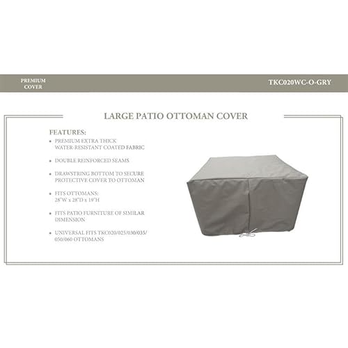 Tk Classics Tkc020Wc-O-Gry Barbados/Florence/Miami/Fairmont/Cape Cod/Venice/Manhattan/Laguna Ottoman Protective, Grey Covers And Storage #TOP7