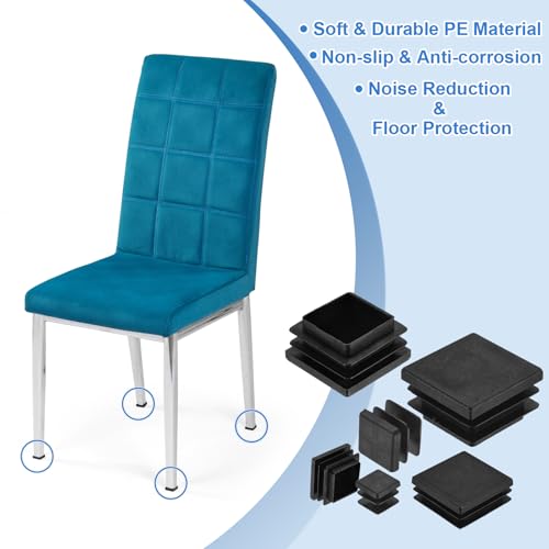 Image of uxcell 24Pcs Square Plastic Plugs, 32 x 32mm /1.26 x 1.26inch PE Pipe Tubing End Caps for 25-30mm /0.98-1.18inch Square Tube Furniture Chair Leg, Black