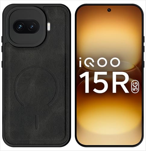 Image of SBMS Back Cover for iQOO 15R 5G | Ultra Slim Soft Rubberised Hard Case | Oil Feel Soft Leather Back | Mag-Safe Design (Mag-Safe Not Support) | Camera Protection Case for iQOO 15R 5G (Black)