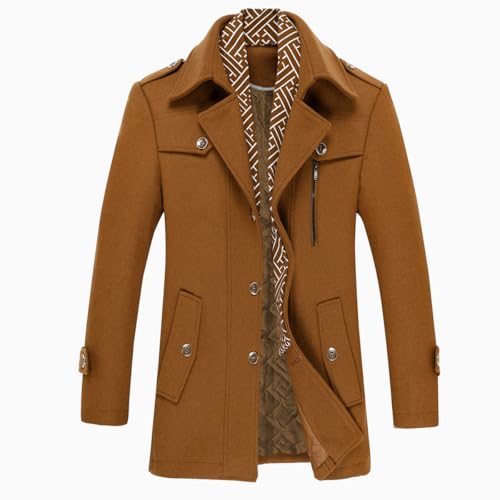 Manteau homme hiver court slim en laine chaud de style caban chic
