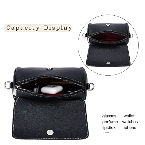 Xoxea Shoulder Purses For Women Small Crocodile Embossed Crossbody Bag Fashion Design Handbag With 2 Shoulder Straps(Black) #TOP5