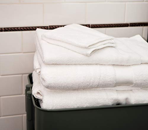 Kaf Home Canopy Lane Six Piece Bath Linen Set | 700 Gsm Super Absorbent, Luxuriously Soft, 100% Cotton Bath Linens | Six Piece Set - 2 Bath Towels, 2 Hand Towels, And 2 Washcloths (White) #TOP6