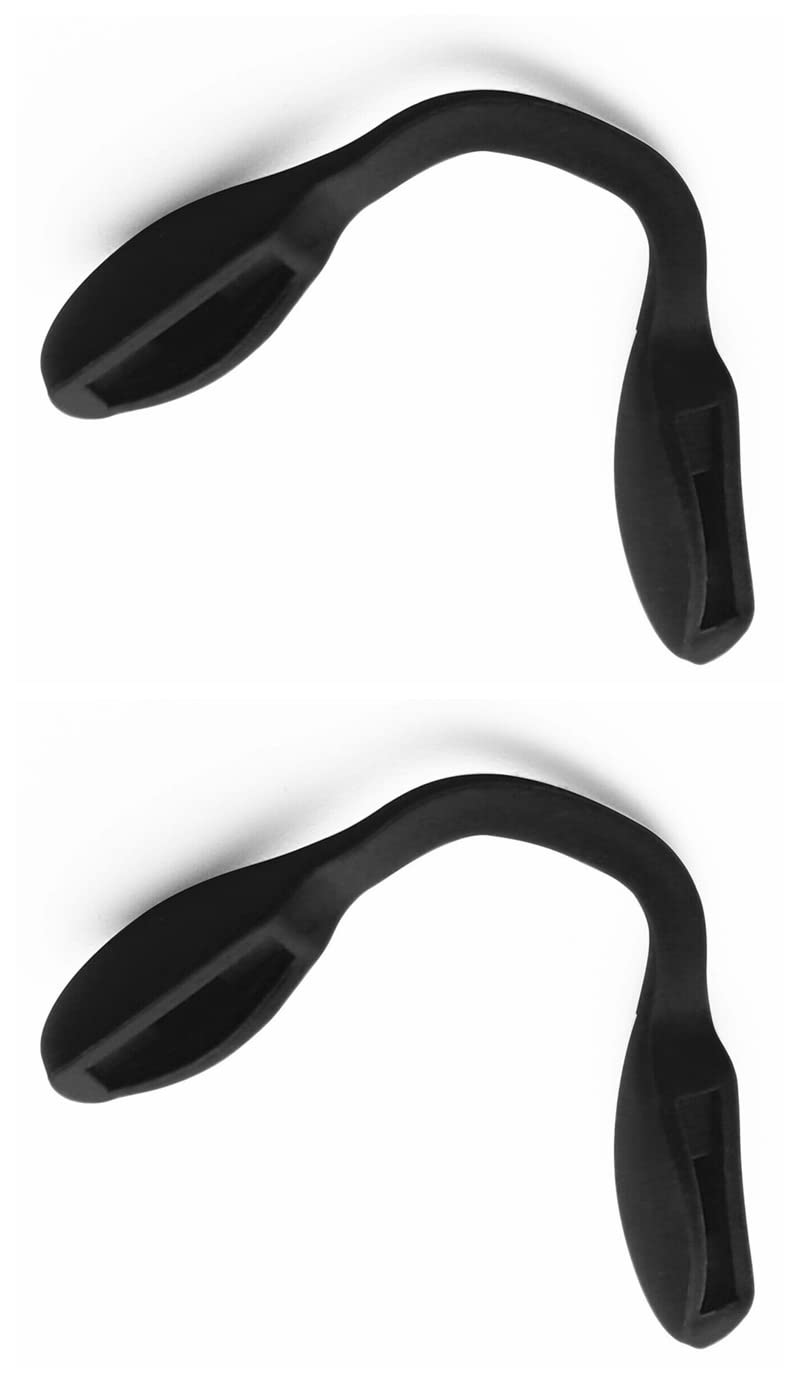 Caulo Replacement Asian Fit Bridge Nose Pads for fit Oakley Split Shot OO9416 Crossrange OO9371 Targetline OO9398 Glass Sunglass Frames (Black - 2
