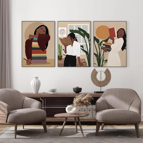 Livre affiches amoureux XINBAO tableau femme noire decoration de coin lecture cosy et chaleureux