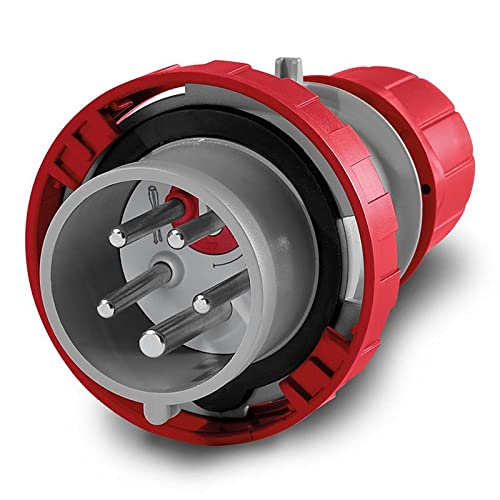 Connecteur électrique Scame 218.3237Rv rouge mâle industriel IP44 pour rallonge de chantier
