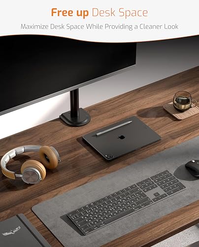 HOSS® Single Monitor Arm Desk Mount - Holds Screens up to 32 inches, Fully Adjustable Stand with C-Clamp and Grommet Base, VESA 75x75mm or... - Image 3