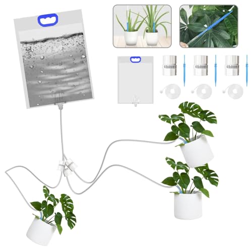 YBGGJO 自動水やり 水やり当番 自動水やり器 大容量 5.2L 3つの水出口 植物自動じょうろ 点滴灌漑 水量調節可能 水遣り当番 給水器 観葉植物 園芸 野菜に適用