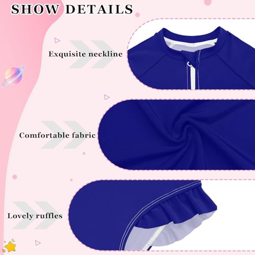 Rashguard One Piece Girls Swimsuit Long Sleeve Hawaii Swimwear Sport Bathing Suit Sun Protection4