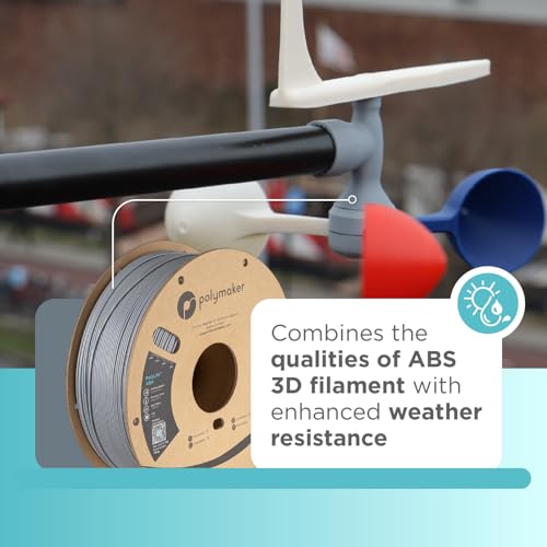 Image of Polymaker ASA Filament 1.75mm Grey, 1kg ASA 3D Printing Filament, Heat & Weather Resistant - ASA 3D Printer Filament Perfect for Printing Outdoor Functional Parts