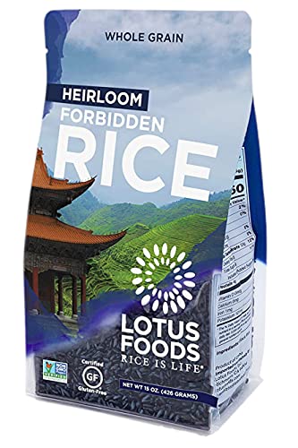 Lotus Foods Gourmet Heirloom Forbidden Rice, 0.94 Pound (Pack Of 6), Gluten Free Rice, Wholegrain Heirloom Rice #TOP7