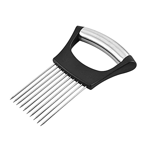 StainlessSteel Onion Slicer,Onion Knife Holder, Vegetable Fork, Meat Tenderizer, Stainless Steel Kitchen Slicer