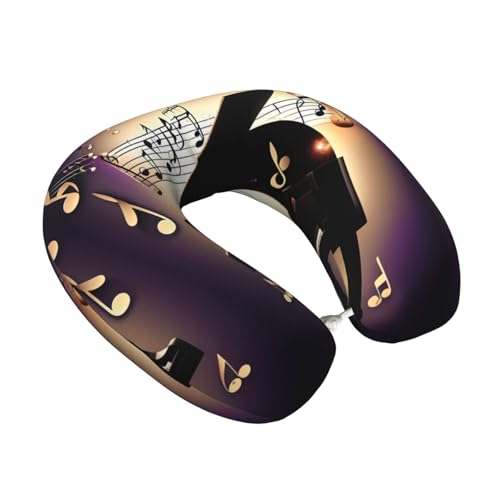 Almohada cuello de viaje con memory foam y funda negra miniatura 2