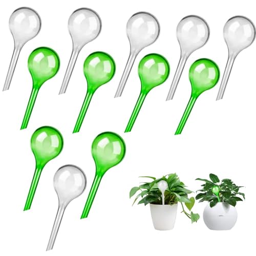 UQTUKO 12 Pezzi Sfere per Irrigazione, distributore automatico di acqua Globi per Irrigazione Automatica di Piante Sistema di Irrigazione Automatica per Piante da Interno ed Esterno