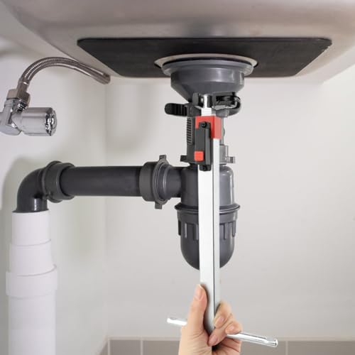 Telescoping Basin Wrench Tool, 1-1/4\'\'to 2-1/2\" Jaw Capacity and 10 to 17” Extendable Handle, Arc + Tooth Wrench Head, Basin Wrench Sink Faucet Wrench Tight Spaces - Thumbnail 5
