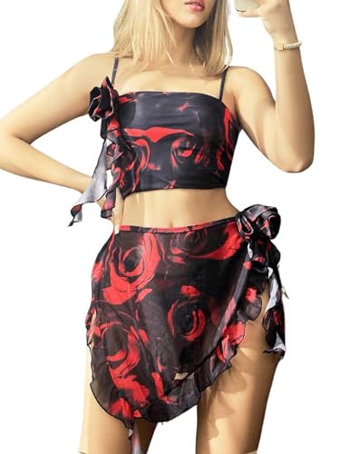 Bikini 3 pièces noir avec jupe pour sublimer vos formes sans complexe - 3
