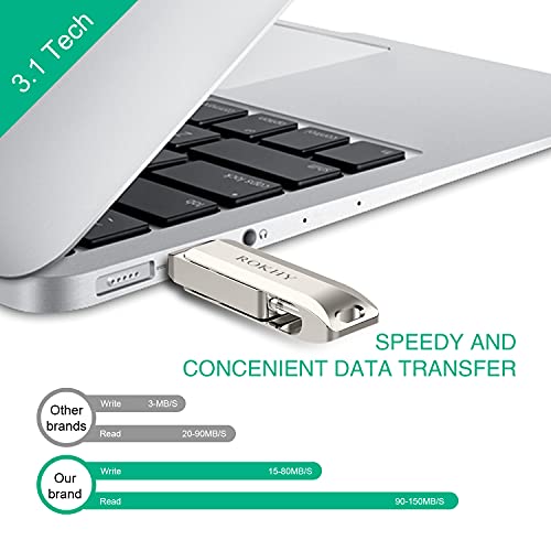 Flash Drive 256Gb Usb Type C Both 3.2 Tech - 2 In 1 Dual Drive Memory Stick High Speed Otg For Android Smartphone Computer, Macbook, Chromebook Pixel - 256Gb #TOP1