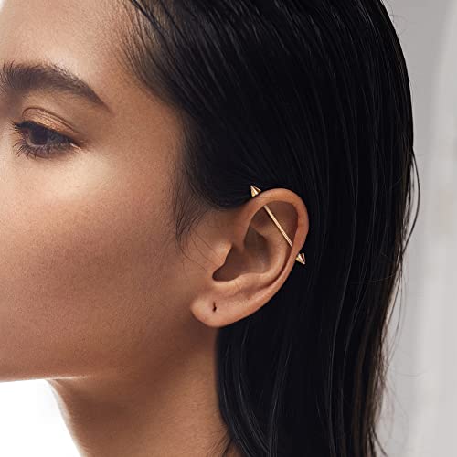 Sanfenly Industrial Piercing Jewelry 14G 16G Stainless Steel Industrial Earrings With Chain Dangle Industrial Piercing Bar Double Cartilage Helix Piercing Earrings Industrial Barbell For Women Men #TOP2