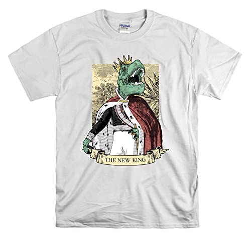 T-shirt T-Rex King Dinosaure blanc pour look streetwear et geek S