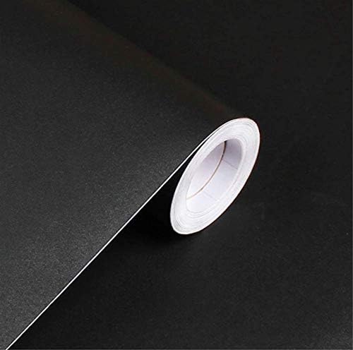 Yija Solid Color Frosted Waterproof Wallpaper Shelf Drawer Liner Self-Adhesive Cabinet Sticker 15.6 Inch by 98 Inch (Black)