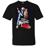 maniac poster 2018 100% cotton NGALO Maniac, Horror, Movie, Retro, 1970\'s, Horrific, Gore, Poster Artwork, Decapitati L Black
